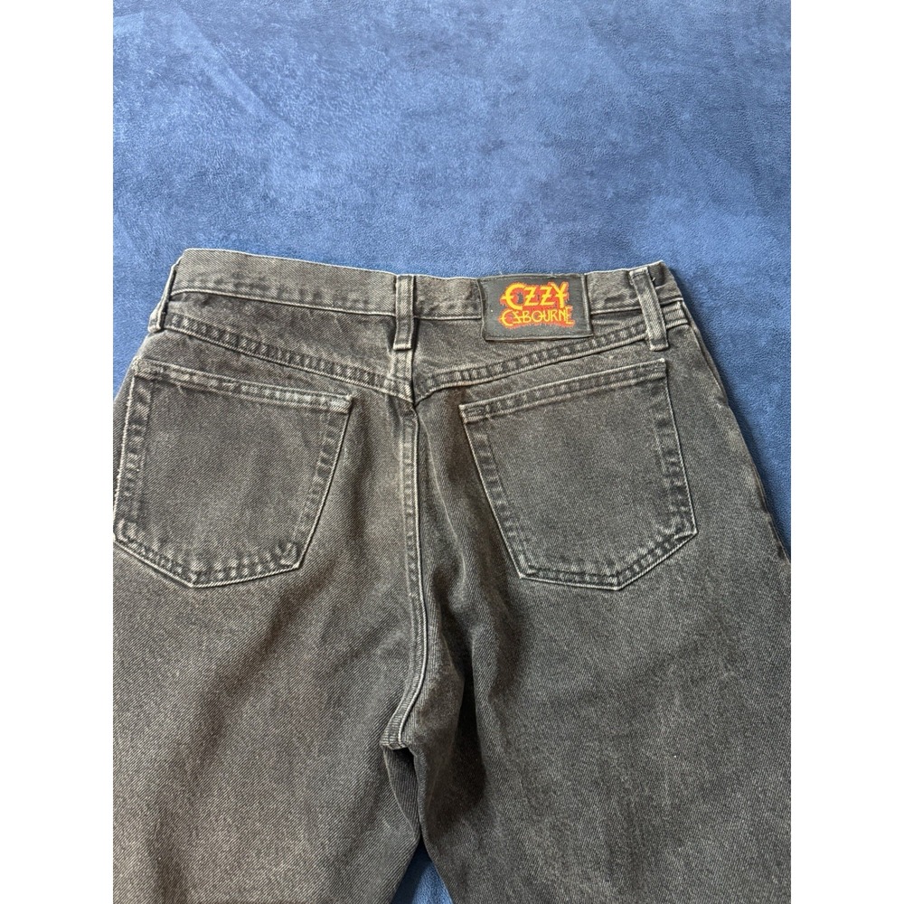 Vtg Ozzy Osbourne Wrangler Jeans Custom Embroidery 31x30 Black Bootcut 97601CB